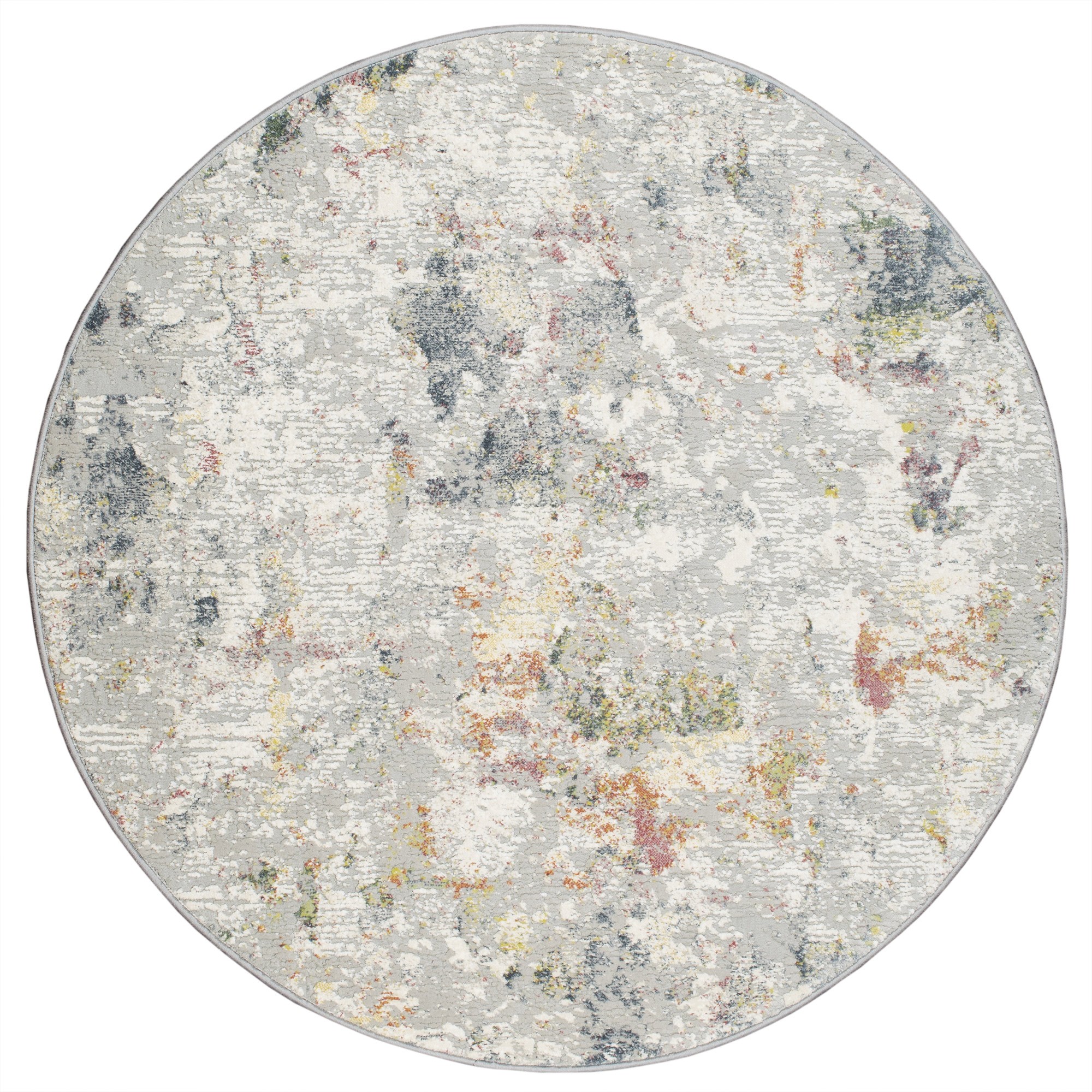 Canyon Abstract Modern Circle Rugs 52023 6424 In Grey